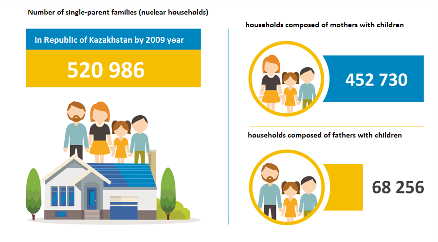 Number of single-parent families (nuclear households) 